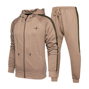 Nouveaux ensembles de survêtements tendance en coton, ensembles de jogging, sweats à capuche zippés, ensembles de pantalons, style sportif, survêtements personnalisés, design à empiècements - Product Image 1