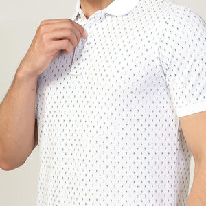 Camisas de Hombre Hechas a Medida al por Mayor, de Poliéster/Algodón, Corte Ajustado, Manga Corta, Blancas, con Estampado Personalizado, Último Modelo de Punto - Product Image 4