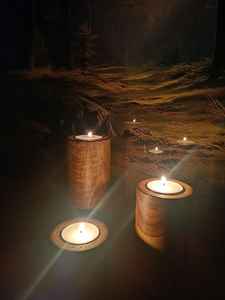 Modern Minimalist Wood Candle Stand - Private <b>Label</b> for Home Decor Brands unique,candle <b>jar</b> - Product Image 5