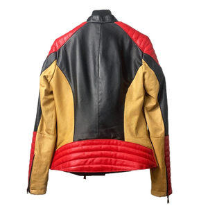 Women's Biker Style Genuine Leather Racing Motorbike Jacket CE Armours Protection Custom Black Blue Motorcycle Jacket for Winter - Product Image 5