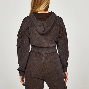 Ensemble de survêtement décontracté pour femmes enceintes, coupe régulière, motif uni, 100% coton, écologique, vente en gros - Product Image 4