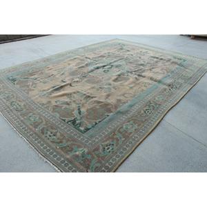 Alfombra Vintage, Alfombra Turca Extra Grande de 9.4x12.4 pies, Alfombra Ikat Azul Marrón - Product Image 2