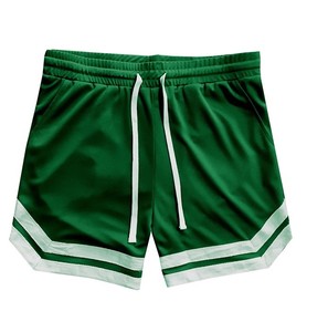 Pantalones cortos de baloncesto de gimnasio de poliéster para hombre personalizados de alta calidad Hotest con decoración de patrón de logotipo de rayas Vintage de bolsillo - Product Image 2