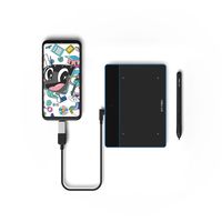 Tablette graphique XP-Pen Deco Fun XS bleue, Plug & Play, port USB-C, stylet à résonance électromagnétique sans batterie, 8192 niveaux de pression