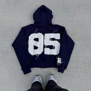 Venta al por mayor de alta calidad Sun Faded logotipo personalizado de alta calidad a granel de gran tamaño francés Terry 100% algodón Vintage ácido lavado sudaderas con capucha - Product Image 3