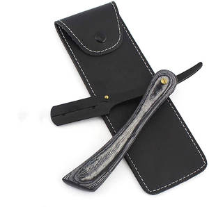 Rasoir à gorge à coupe droite de style vintage SHAVETTE RASOI manche en bois lame en acier inoxydable rasage humide Salons de coiffure - Product Image 1