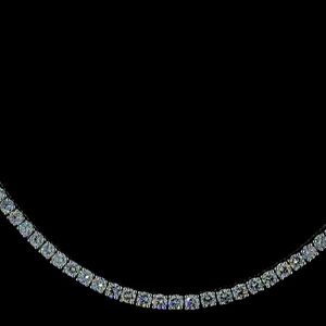 สร้อยคอลูกปัดเพชรเม็ดกลมสีขาวทองประดับเพทายชุบทองสำหรับผู้หญิง - Product Image 1