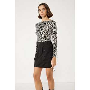 ชุดบอดี้สูทพิมพ์ลายเสือดาวแขนยาว - Product Image 3