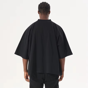 Alta calidad 100% algodón Heavyweight Boxy Fit hombres Streetwear camiseta logotipo personalizado Box Fit camiseta - Product Image 4