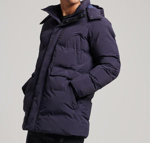 Chaqueta acolchada impermeable con logo estampado para hombre, color sólido, ropa informal de invierno, chaqueta cálida para hombre - Product Image 3