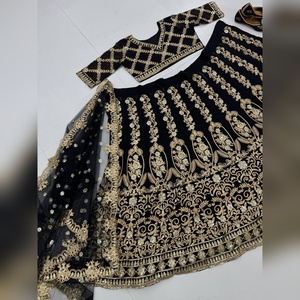 Conjunto de lehenga choli de fiesta de alta calidad mf113 en georgette con lentejuelas, semi-confeccionado, estilo nupcial, con dupatta y blusa elaboradas. - Product Image 4