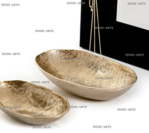 Set of 2 Different Sizes Decorative Bowl With Superior Quality Gold Color Dessert Snacks Bowl At Best Price - Product Image 6