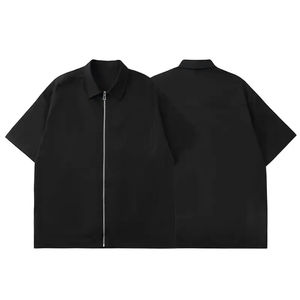 Vêtements de sport pour hommes t-shirt zippé respirant à manches courtes coupe ajustée vêtements d'entraînement d'été mode entraînement haut de fitness décontracté - Product Image 1