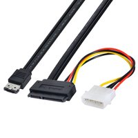 50cm ESATAp Power ESATA Combo a SATA 22pin & IDE 4pin 5V 12V Cable de datos para disco duro de 3,5 pulgadas, 2,5 pulgadas