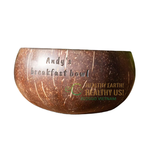 Ensemble de bols en noix de coco naturelle du Vietnam | Bols en coquille de noix de coco écologiques | Ensemble bol et cuillère en coquille de noix de coco par Eco2go Vietnam - Product Image 1