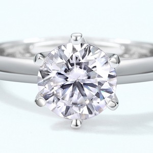 <span class=keywords><strong>Gioielli</strong></span> in argento 925 Sterling da 1 carato Moissanite per eternità anello <span class=keywords><strong>di</strong></span> fidanzamento <span class=keywords><strong>gioielli</strong></span> da donna - Product Image 4