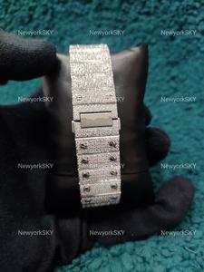 40MM New Branded Iced Out VVS Moissanite Diamond Studded Hip Hop Bling Bust Down Automatic Mechanical Wrist Watch for Men Women - Product Image 5