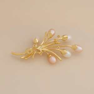 Broche de Moda para Saree 164746, Broches Estilo Coreano Plateados con Perlas, Cristales, Diamantes de Imitación y Cobre para Regalos de Boda - Product Image 2