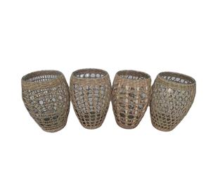 Cristalería envuelta de algas marinas tejidas trenzadas hechas a mano más vendidas, portavasos de algas marinas para fiesta, vacaciones de Navidad, regalo de Año Nuevo - Product Image 4