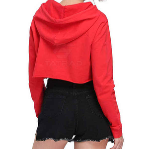 Nouveau sweat à capuche court pour femme, fabriqué en usine, respirant, imprimé, streetwear d'automne, 100% coton, coupe-vent, meilleur prix, unique - Product Image 4