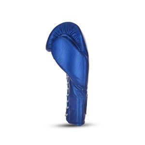 Guantes de boxeo profesionales de cuero de vaca de 12oz para Muay Thai Kickboxing MMA Sparring guantes de entrenamiento con cordones - Product Image 3