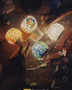 Unique <b>Candle</b> Jar Custom Made Luxury Mosaic <b>Glass</b> Votive <b>Candle</b> <b>Holders</b> with Metal Jar for Home Decoration From HAND MADE CRAFT - Product Image 5