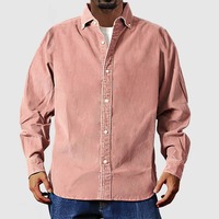 Kemeja Pria Musim Gugur Kasual Lengan Panjang 100% Katun Twill Bernapas Desain Stylish Tailored Fit untuk Kerja Kantor