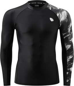 Beuden เสื้อกีฬาแขนยาวป้องกันผื่นสำหรับผู้ชาย UPF 50 + UV ป้องกันแสงแดดแห้งเร็วเย็บต่อกันเสื้อว่ายน้ำ - Product Image 1