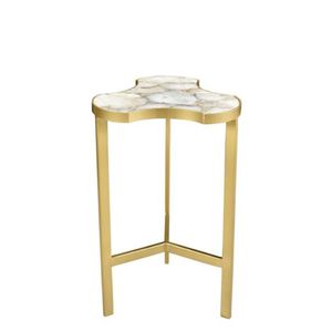 Tables d'appoint modernes de luxe en pierre d'agate Table centrale en marbre doré de fantaisie pour le salon Tables de chevet de cuisine naturelles pour la maison - Product Image 1