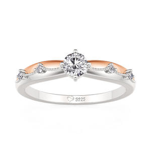 Jeulia Two Tone Princess <b>Gown</b> Engagement Ring in Sterling Silver - Product Image 2
