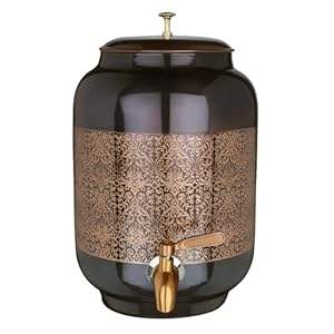 Distributeur d'eau en cuivre classique, stockage d'eau traditionnel, style ayurvédique, distributeur d'eau en cuivre, produit pour un mode de vie sain - Product Image 5