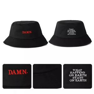 Chapeau seau vintage brodé décontracté de haute qualité pour chapeaux de voyage en plein air unisexe Hip Hop avec options de tissu personnalisées chapeau seau - Product Image 2