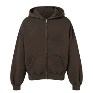 Sweat-shirt à capuche zippé en polaire pour homme, couleur unie, coupe oversize, décontracté, avec poche avant, idéal pour l'automne - Product Image 3