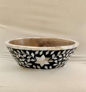 Bol élégant en nacre incrustée fait à la main, support à gâteau moderne et luxueux pour l'Aïd et Diwali, utilisation festive, porte-chocolat de haute qualité - Product Image 3