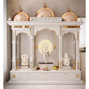 Mandir de prière en bois blanc au design moderne, sur mesure, grande taille, en bois massif, étanche, pour villas, prix de vente d'usine - Product Image 1