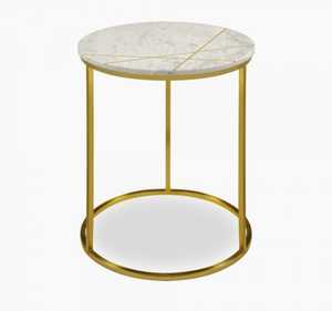 Table basse de haute qualité en marbre artisanal finition plaquée or meubles Table de service à café classique décorative - Product Image 5