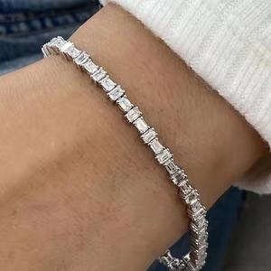18K or blanc classique Moissanite Lab Grown Diamond Tennis Bracelet Cadeau d'anniversaire pour elle - Product Image 1