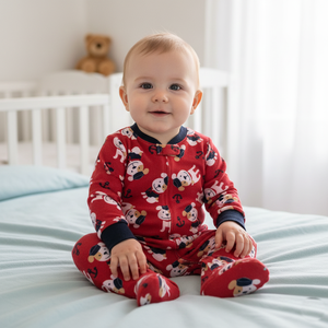 Mameluco Casual de Otoño con Estampado de Marinero y Cremallera para Bebé, Personalizable |   Tejido de punto suave resistente a las llamas con suelas antideslizantes - Product Image 3