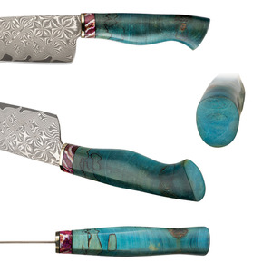 Couteaux de cuisine professionnels en acier Damas PRESTIGE BLADES, personnalisés en gros, OEM ODM, avec étui en cuir, ambidextres - Product Image 5