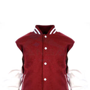 Chaqueta Universitaria Color Granate y Blanca con Forro de Viscosa Suave, Cierre de Botones a Presión y Dobladillo y Puños de Punto Acanalado - Product Image 5