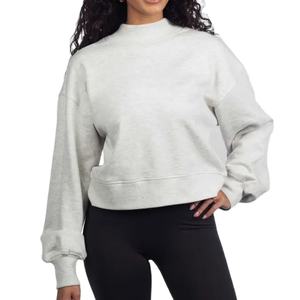 Sweat-shirts actifs pour femmes, poids lourd, broderie personnalisée, col montant, logo sur le devant, 100% coton, respirant, écologique, tous par BS 2026 - Product Image 4