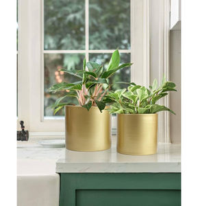 Macetas de metal modernas artísticas de diseño con soporte de suelo, elegante maceta de hierro redonda decorativa para jardín interior, guardería, sala de estar - Product Image 4