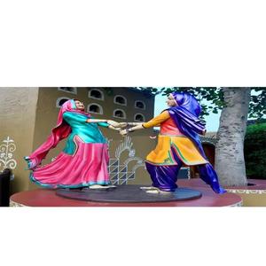 Cultura Punjabi Kiklee jugando estatuas de fibra cultura Punjabi tradicional estatua de fibra para la venta boda bienvenida estatua Decoración - Product Image 1