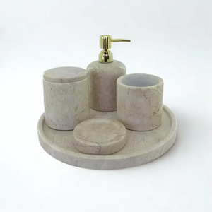 Nouveauté : Ensemble de salle de bain sophistiqué en marbre avec des pièces coordonnées offrant une organisation complète et une décoration élégante - Product Image 1