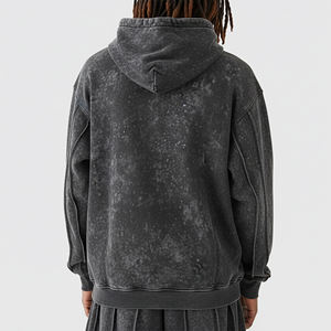 Sweat-shirt à capuche en molleton 100% coton, lavé à l'acide, sur mesure OEM/ODM, lourd, tendance, pour homme - Product Image 2