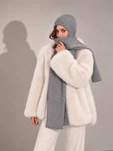Women's Soft Knit Balaclava <b>Scarf</b> and <b>Hat</b> Set | Winter Warm Hooded <b>Scarf</b> Cap for Women - Product Image 4