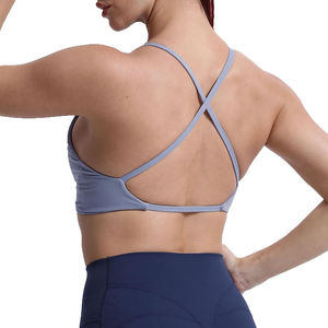 Nouvelle tendance soutiens-gorge de sport pour femmes Fitness dos nu soutien-gorge rembourré Yoga haut court couleur unie soutien-gorge de gymnastique prix de gros bon marché - Product Image 5