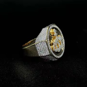 Vente chaude VVS1 Moissanite Bague En Diamant En Argent Sterling 925 Plaqué Or Blanc Style Hip-Hop Passes Diamant Test Excellent Cadeau - Product Image 4