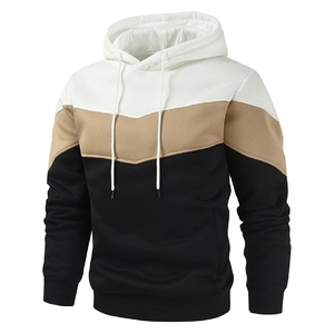 Sweat-shirt à capuche multicolores (blanc, marron, noir) - Streetwear décontracté pour hommes, design personnalisé - Product Image 3