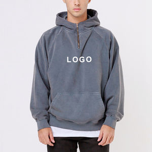 Sweat-shirt à demi-zip pour homme inspiré du streetwear, en molleton de coton, pull chaud d'hiver, logo personnalisé, fournisseur en gros OEM - Product Image 4